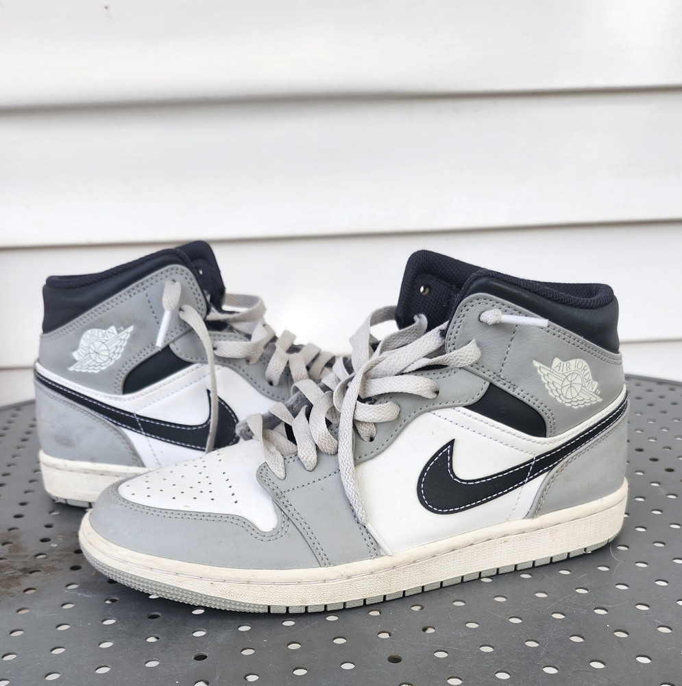Nike Gray and White High-Top Sneakers